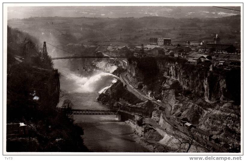 Cpb 370 - GENISSIAT - Vue A L'aval Du Barrage ... 1948  (01 - Ain) - Génissiat