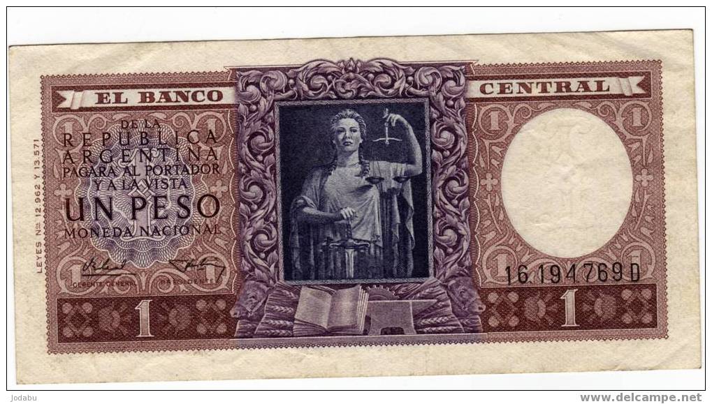 Billet De 1 Peso Argentine - Argentine