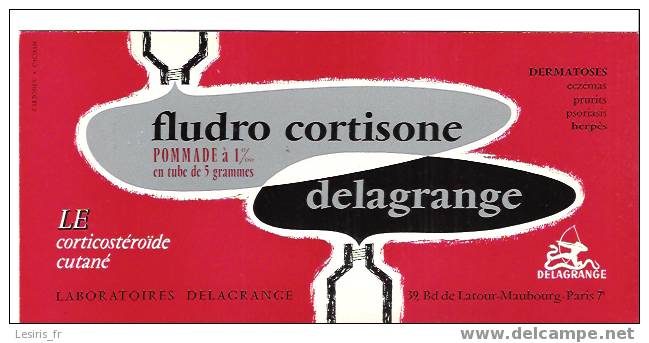 BUVARD - FLUDRO DORTISONE - LABORATOIRES DELAGRANGE - PARIS - CARTONEX - NEUF - Drogisterij En Apotheek