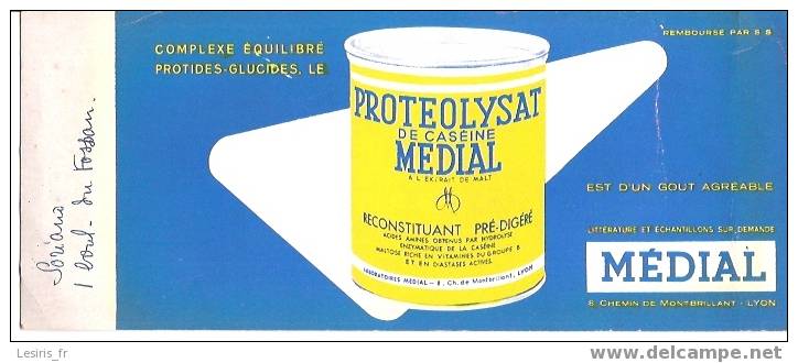 BUVARD - COMPLEXE EQUILIBRE PROTIDES GLUCIDES LE PROTEROLYSAT DE CASEINE - MEDIAL - LYON - - Droguerías