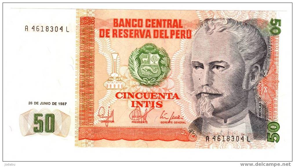 Billet Neuf Du Pérou De 1987 De  50 Intis - Peru