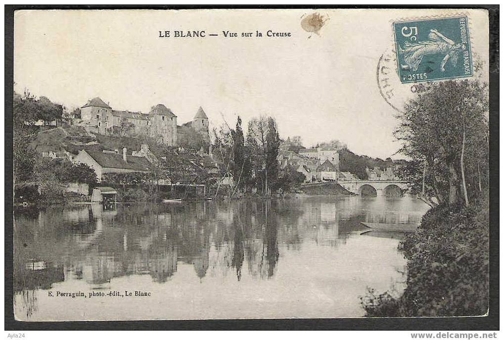 CPA   36  LE BLANC  Vue Sur La Creuse  1911 - Le Blanc