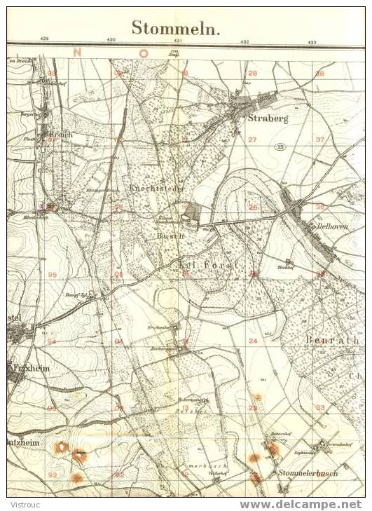 Militärischefaltkarte - STOMMELN - Berichtigt : 1909 ! - Masstab 1/25.000 - Sonstige & Ohne Zuordnung