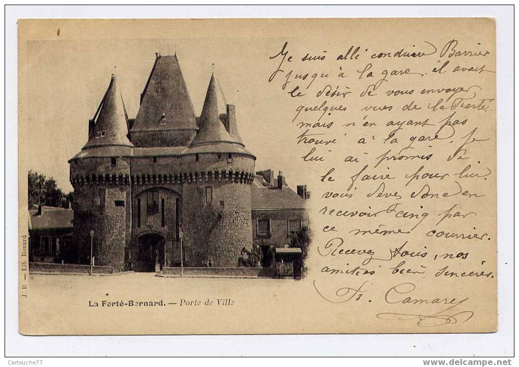 K4 - LA FERTE-BERNARD - Porte De Ville (Belle Carte Précurseur De 1902 Oblitérée à La Gare De La Ferté-Bernard) - La Ferte Bernard