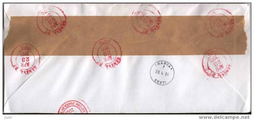 Registered Cover From USA To Estonia (10) - Storia Postale