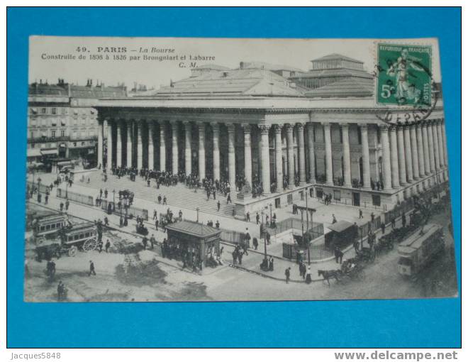 75) Paris - 2 ém - N°49 - La Bourse - Construite De 1808 à 1826 Par Brongniart Et Labarre - EDIT C.M - Arrondissement: 02