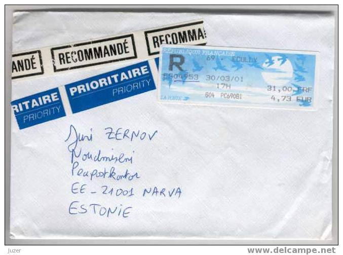 Registered Cover From France To Estonia (7) - Brieven En Documenten