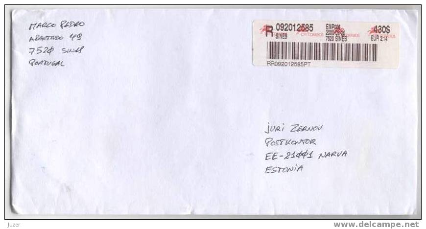 Registered Cover From Portugal To Estonia (4) - Covers & Documents