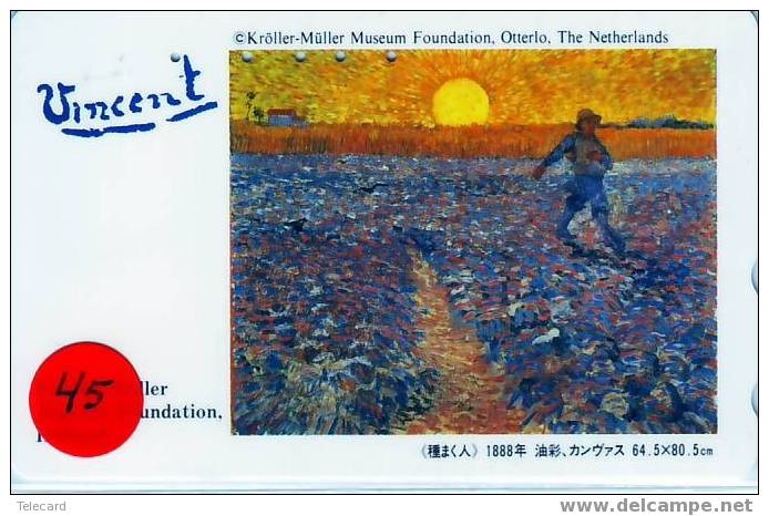 VINCENT VAN GOGH Peinture Sur Telecarte JAPAN  (45) - Pittura