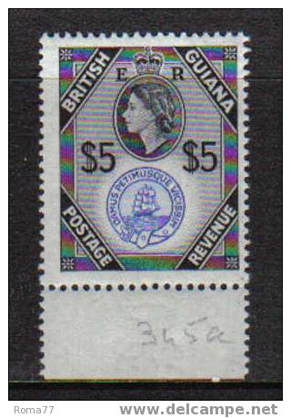 1240 - BRITISH GUIANA , 5 Dollari  Elisabetta N. Yvert 345a  *** - Guyane Britannique (...-1966)