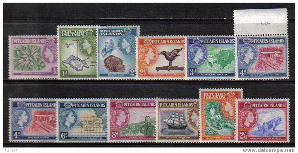 1120 - PITCAIRN , Ordinaria Elisabetta Serie N. Yvert 20/31  *** - Pitcairn Islands