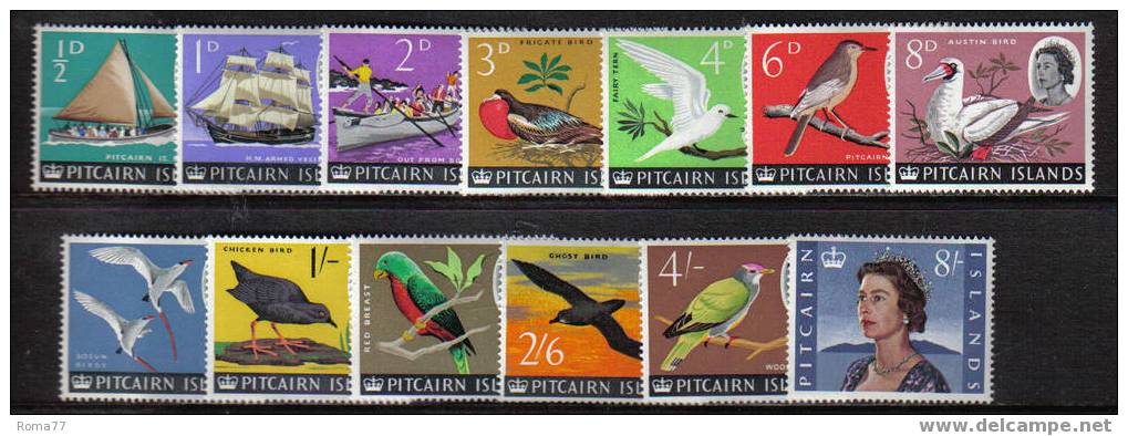 1121 - PITCAIRN , Ordinaria Elisabetta Serie N. Yvert 38/49A *** - Pitcairn