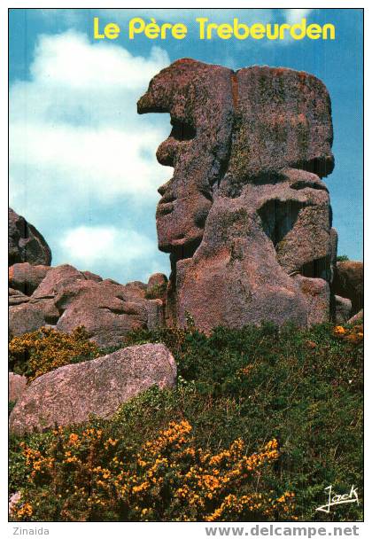 CARTE POSTALE DE TREBEURDEN - COTE DU NORD - LE ROCHER DU PERE TREBEURDEN - Dolmen & Menhirs