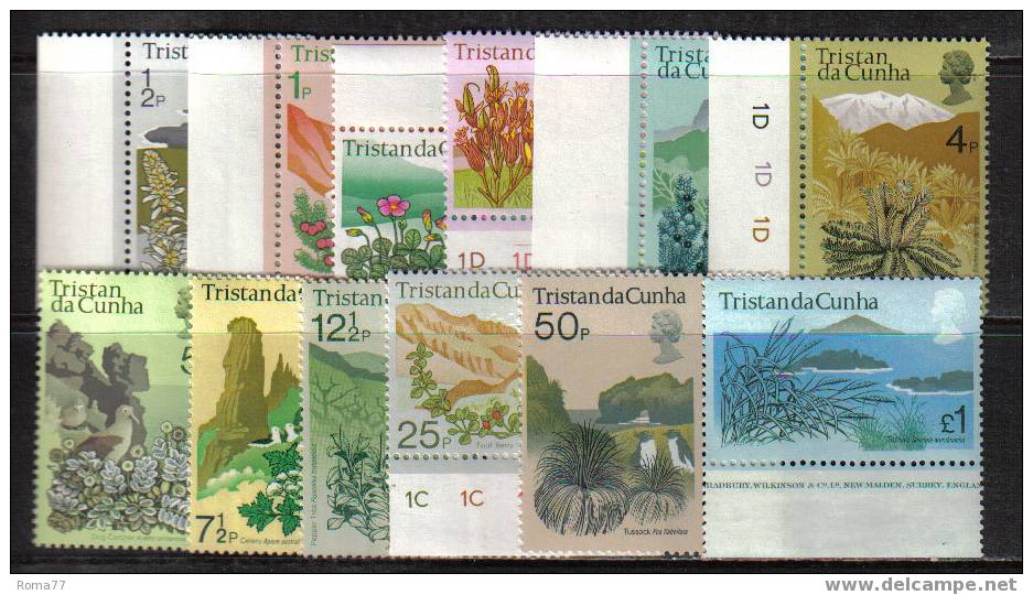1163 - TRISTAN DA CUHNA , Ordinaria Elisabetta Serie N. Yvert 162/173  *** - Tristan Da Cunha