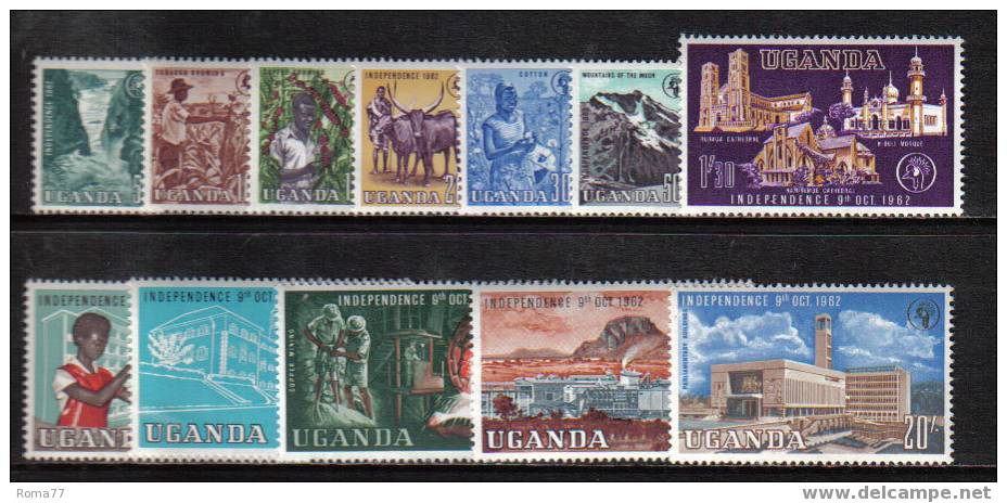 1171 - UGANDA , Serie Ordinaria N. Yvert 50/61  ***  Indipendenza - Uganda (1962-...)