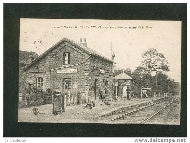 Saint Amand Thermal - La Petite Gare Au Milieu De La Forêt ( Animée LS éditeur Timbre Taxe à 20c) - Saint Amand Les Eaux