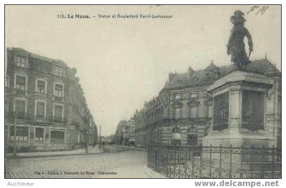 119 Le Mans - Statue Et Boulevard René Levasseur - Le Mans