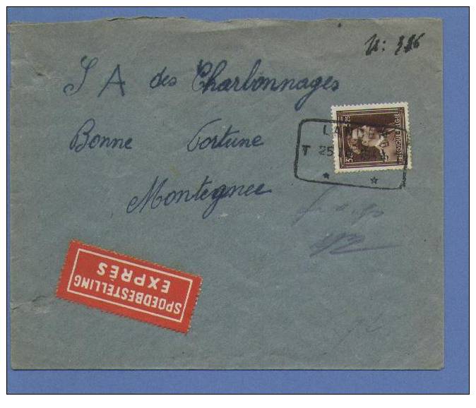 645 Op Aangetekende EXPRES-brief Met Telegraafstempel LANDEN - 1936-1957 Open Collar