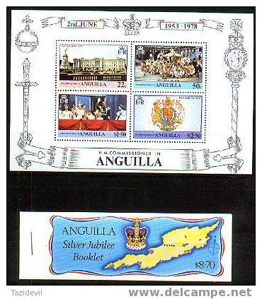 Anguilla - 1977 QE II Silver Jubilee Souvenir Sheet Plus Booklet. MNH - Anguilla (1968-...)