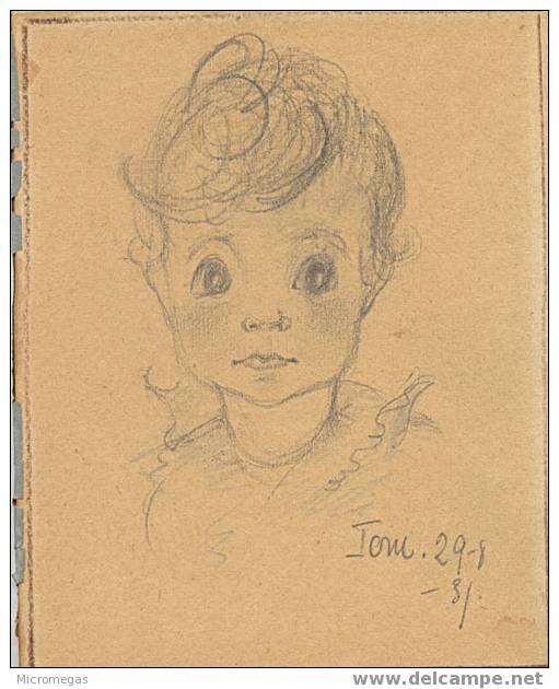 Dessin : Portrait D'enfant, 1931. - Zeichnungen