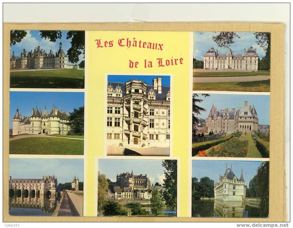 Chateaux De La Loire : Chambord,Chaumont,Chenonceaux,Blois,Amboise,Cheverny...- CPM écrite - Ed Nivernaises N° 14.610 - Pays De La Loire