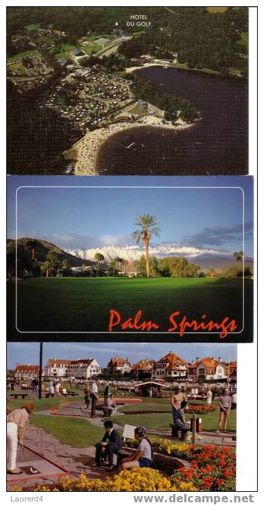 3 Carte De Terrain De Golf - 3 Golf Postcard - Golf