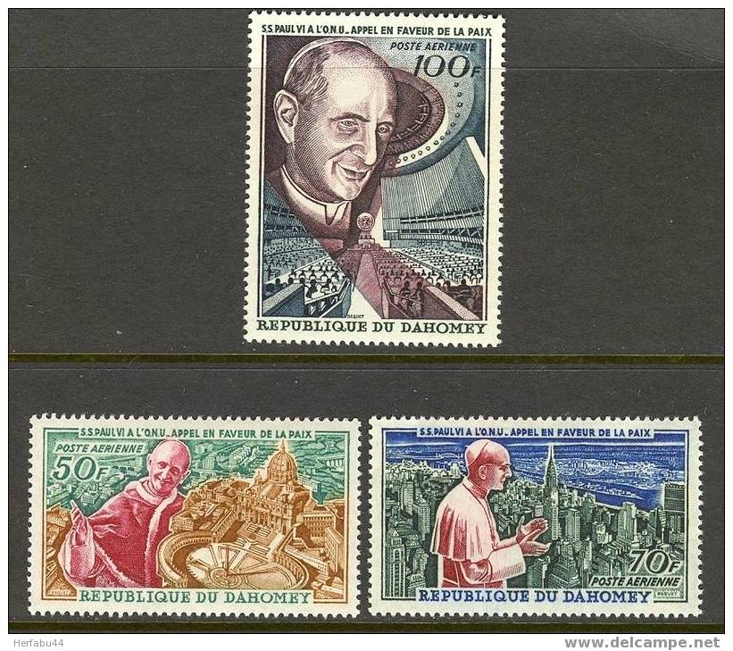 Dahomey          "Pope Pablo VI"        Set        SC#C39-41 MNH** - Altri & Non Classificati