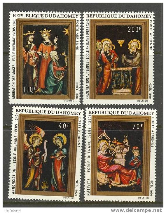 Dahomey         "Paintings Christmas 1970"      Set      SC#C132-35 MNH** - Altri & Non Classificati