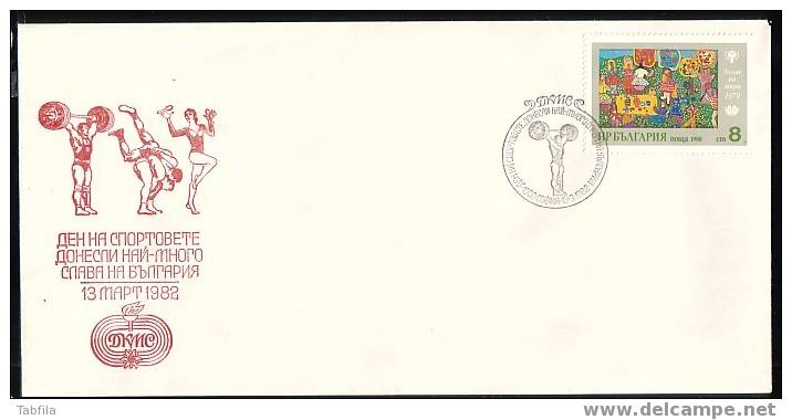 BULGARIE - 1982 - Journe De La Gimnastique Ritmique,Lutte Et Halterophilie - Spec.cover; Spec.cachet - Ringen