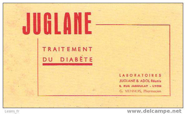 BUVARD - JUGLANE - LABORATOIRES JUGLANE & ADOL REUNIS - LYON - G. VIENNOIS - PHARMACIEN - NEUF - Produits Pharmaceutiques