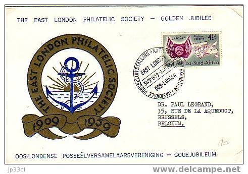 Lettre The East London Philatelic Society Du 31/3/1959 De East London (Oos-Londen) à Bruxelles - Autres & Non Classés