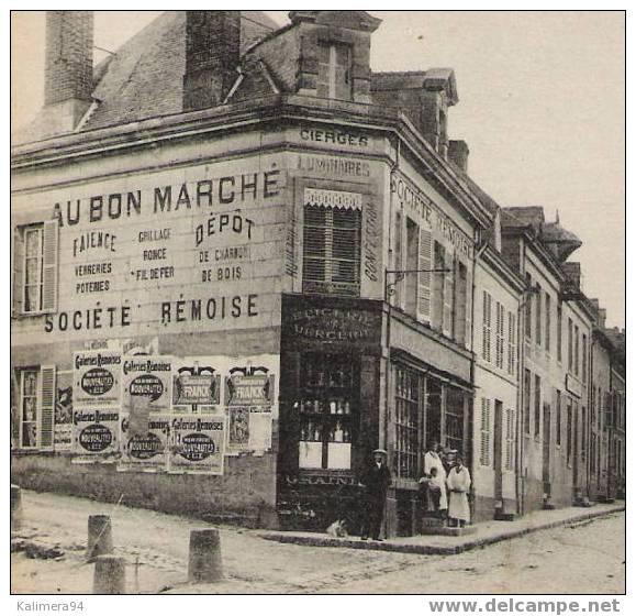 MARNE  /  JONCHERY - SUR - VESLE  /  LA  PLACE  DU  MARCHE  ( Belle Animation, Devant Maison AU BON MARCHE ! ) - Jonchery-sur-Vesle