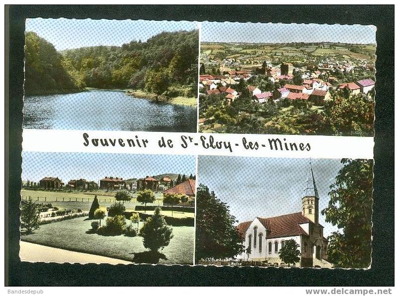 CPSM - Souvenir De Saint Eloy Les Mines ( Multivues LA CIGOGNE ) - Saint Eloy Les Mines