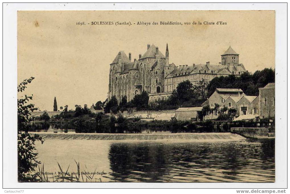 K4 - SOLESMES - Abbaye Des Bénédictins Vue De La Chute D'eau - Solesmes