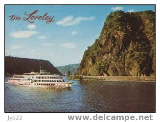 Jolie CP Allemagne - Die Loreley Felsen Am Rhein - Bateau Ferry ? - A Circulée - Loreley