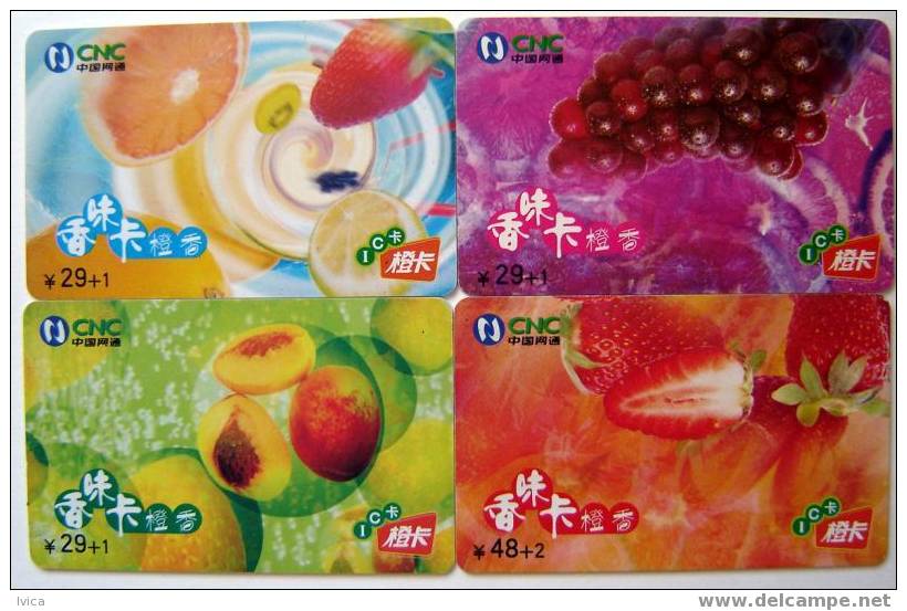 CHINA - CNC-IC-2003-S21 - Set 4 Cards - Fruits - Lebensmittel