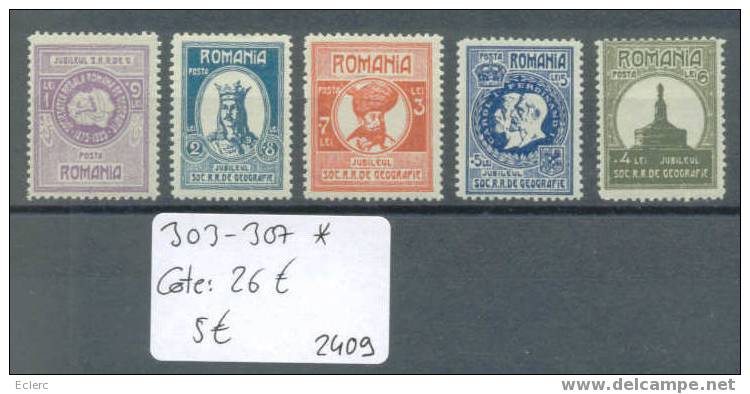 ROUMANIE No Michel 303-307 * ( Avec Charnière )          Cote : 26 € - Unused Stamps