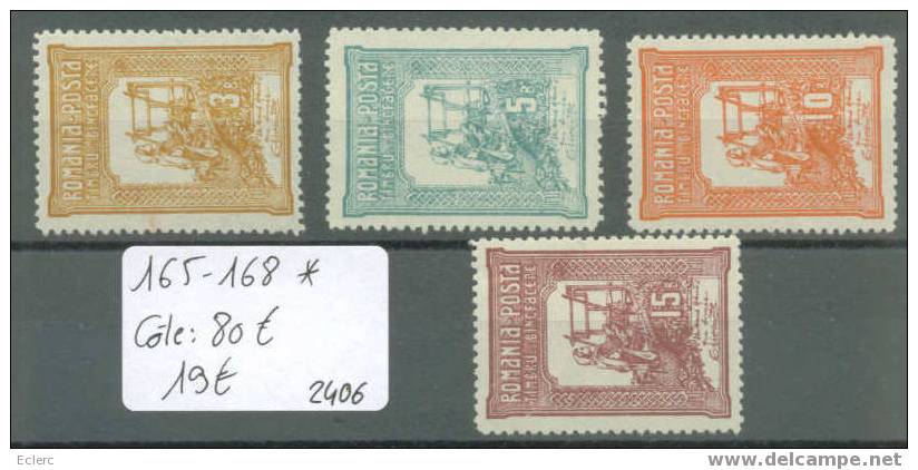 ROUMANIE No Michel 165-168 * ( Avec Charnière )          Cote : 80 € - Unused Stamps