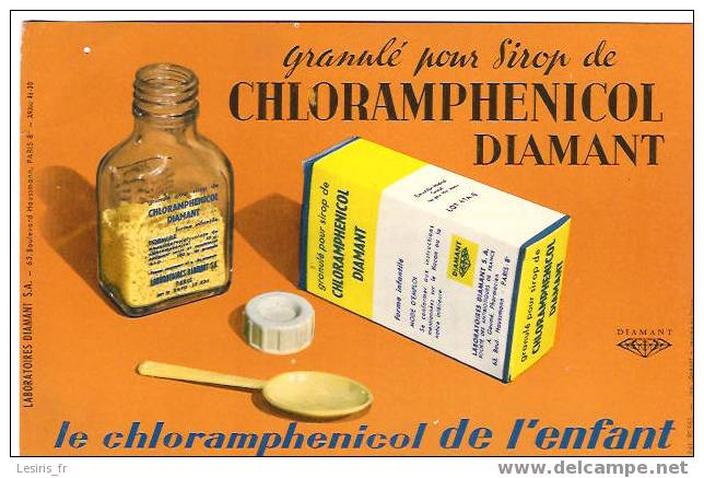 BUVARD - CHLORAMPHENICOL DIAMANT - 90-985 - JOMBART - - Produits Pharmaceutiques