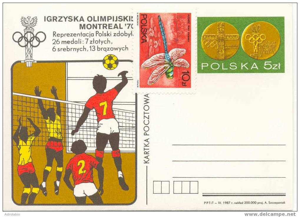 Pologne Entier "Volleyball" 1987 - Pallavolo