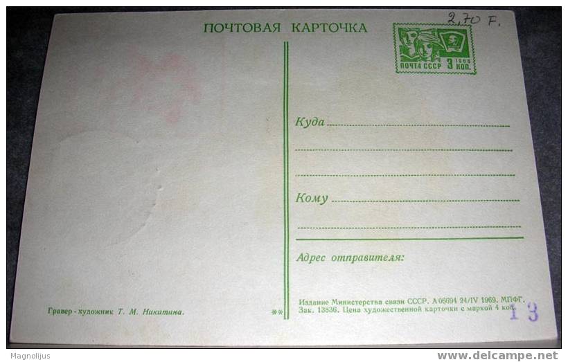 SSSR, Lenin, Anniversary, Postcard, 1970. - Cartes Maximum