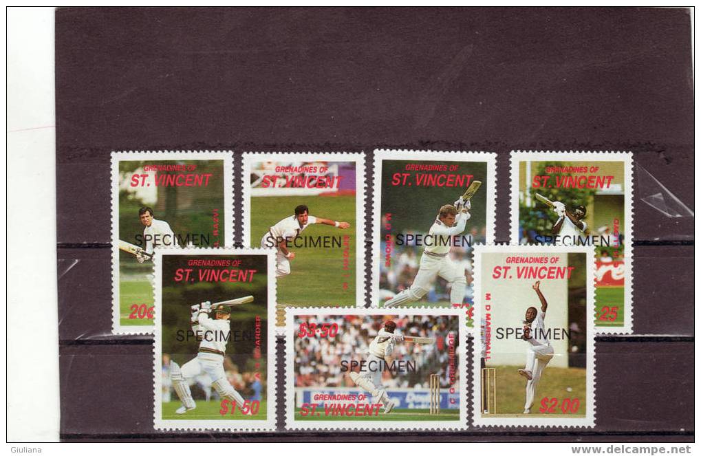 Grenadines Of St.Vincent - Serie N. 554/61** Speciman (Yvert) 1988  Giocatori Di Cricket - Cricket