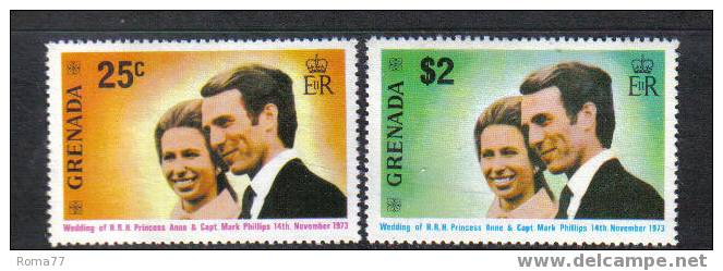 801 816a - GRENADA, 1973 : Royal Wedding Ann And Mark  *** Compreso BF - Grenade (...-1974)