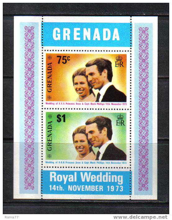 801 816a - GRENADA, 1973 : Royal Wedding Ann And Mark  *** Compreso BF - Granada (...-1974)