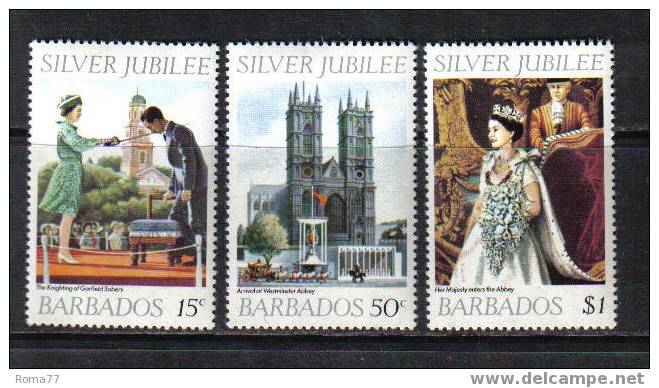 830 - BARBADOS, 1977 : Silver Jubilee Elizabeth II  *** - Barbados (1966-...)