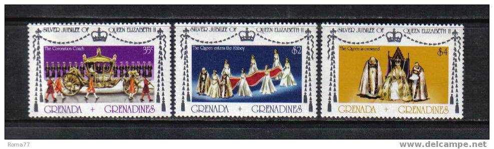 849 - GRENADINES GRENADA, 1977 : Silver Jubilee Elizabeth II  *** - Diligences