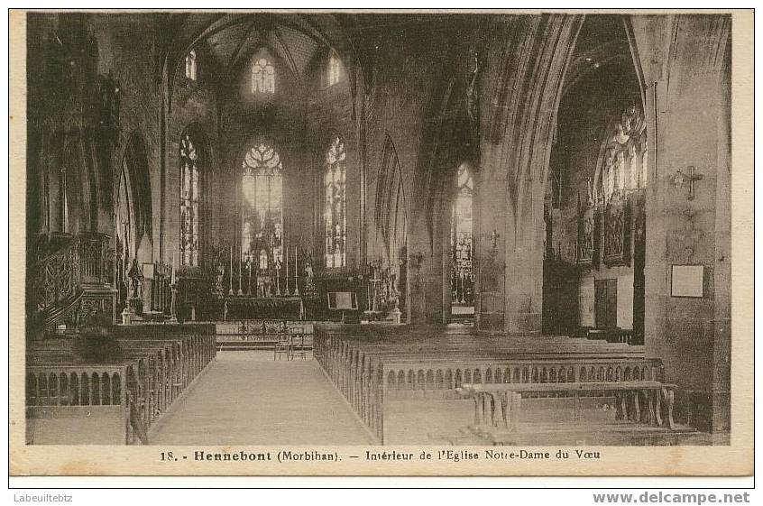 BRETAGNE - HENNEBONT - Intérieur De L'église Notre Dame Du Voeu  PRIX FIXE - Hennebont