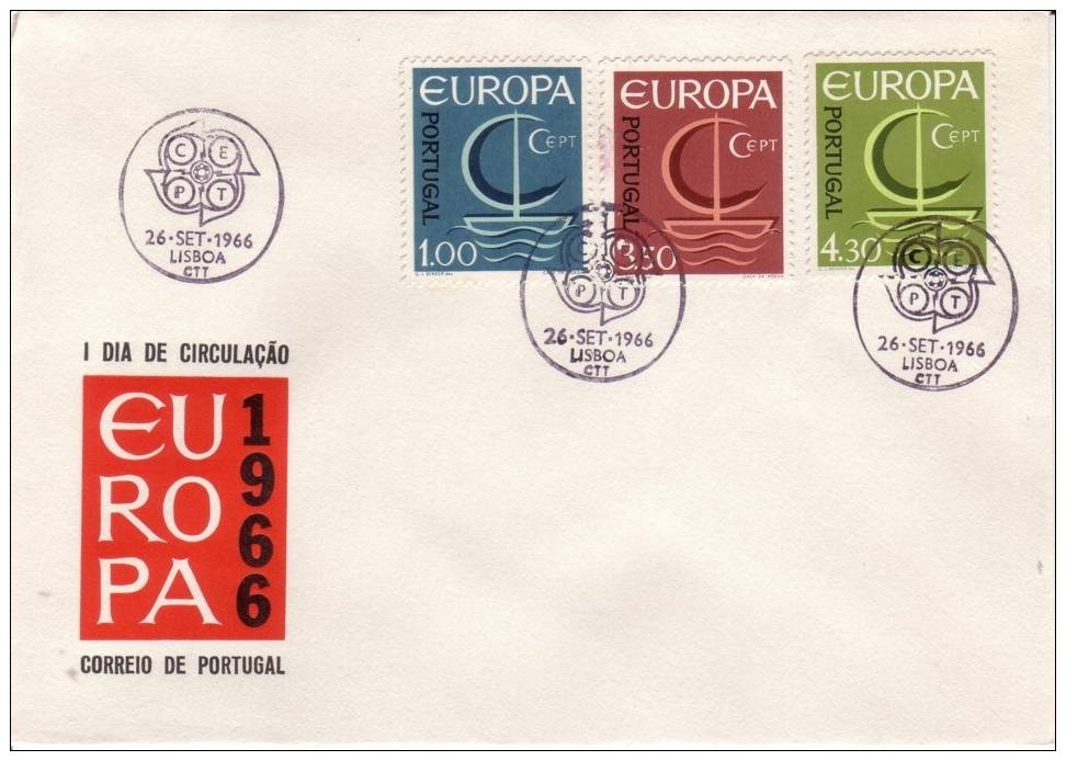 PORTUGAL FDC MICHEL 1012/14 EUROPA 1966 - 1966