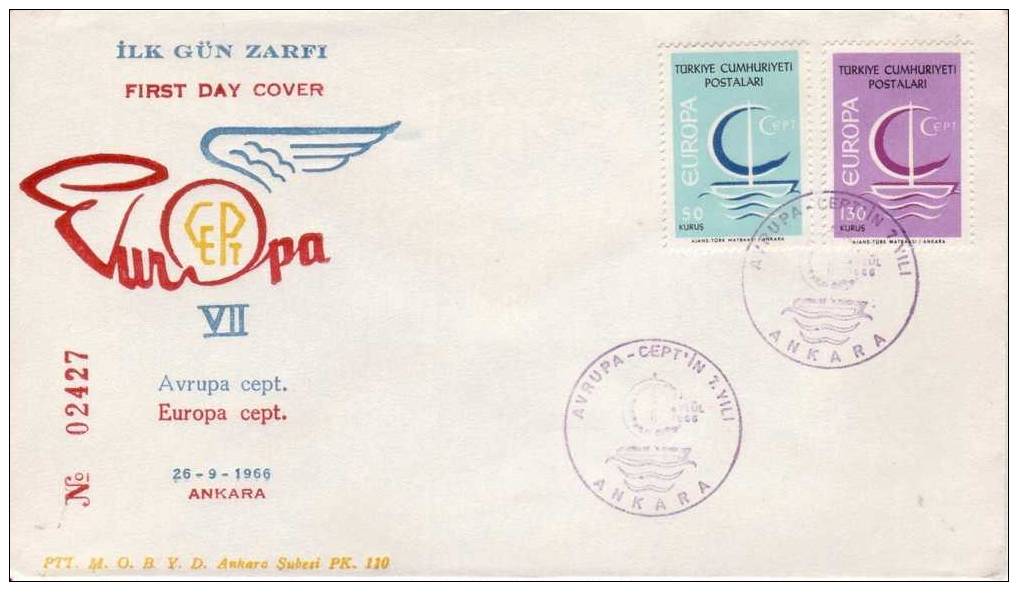 TURKEY FDC MICHEL 2018/19 €10.00 EUROPA 1966 - 1966