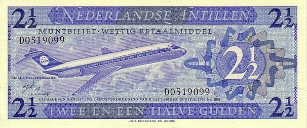 ANTILLES NEERLANDAISES   21/2 Gulden  Daté Du 08-09-1970   Pick 21a   *****BILLET  NEUF***** - Aruba (1986-...)